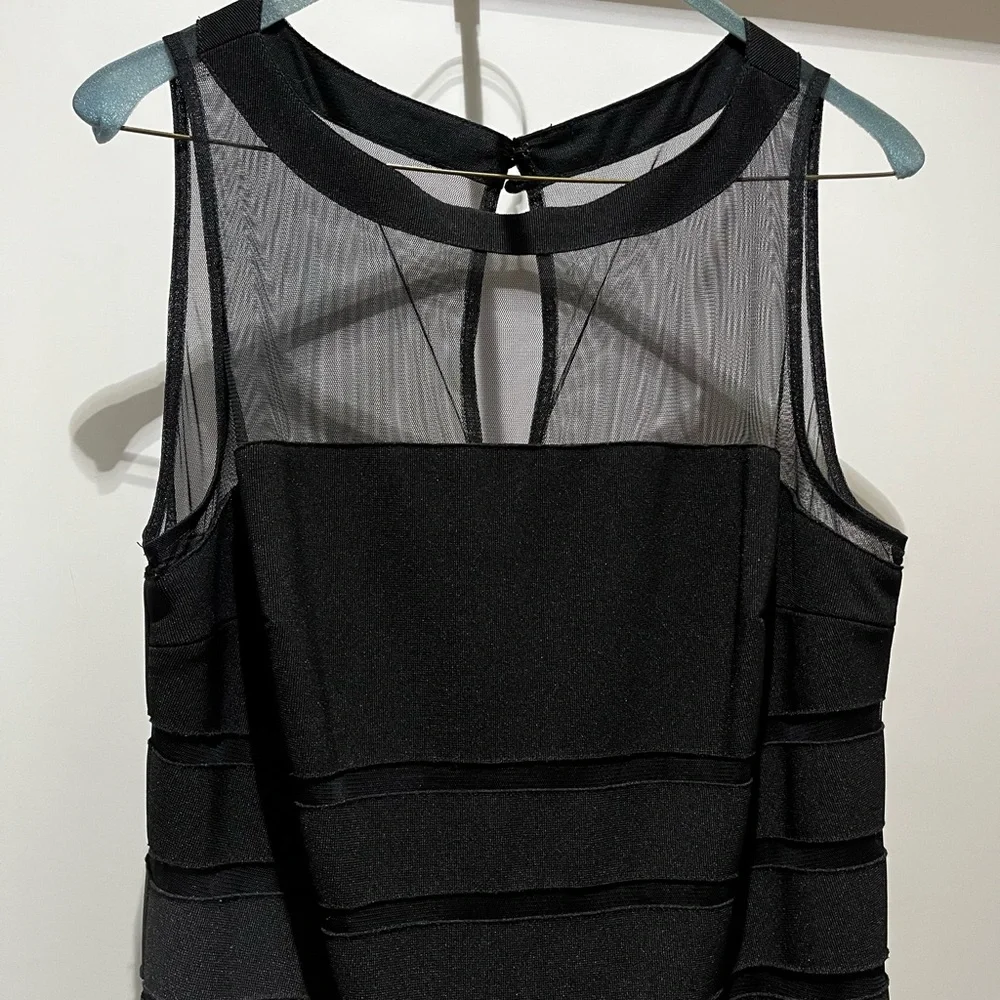 White House Black Market Black Sleeveless Gown~ size 10 - Picture 5 of 9